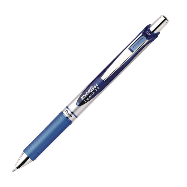 Pentel® EnerGel RTX Gel Pen, Retractable, Medium 0.7 mm, Blue Ink, Blue/Silver Barrel, 3/Pack (PENBL77BP3C) Pack of 3