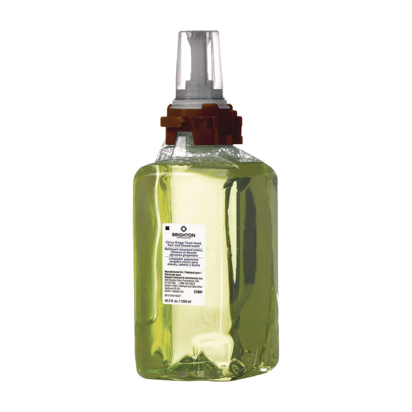 Brighton Professional™ ADX Foaming Hand Soap Refills, Hand/Hair/Shower Wash, Citrus Ginger Scent, 1,250 mL, 3/Carton (GOJ370143) Case of 3