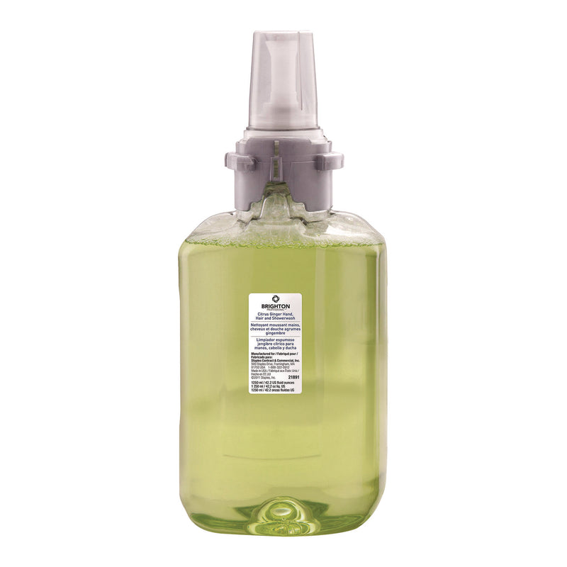 Brighton Professional™ ADX Foaming Hand Soap Refills, Hand/Hair/Shower Wash, Citrus Ginger Scent, 1,250 mL, 3/Carton (GOJ370143) Case of 3