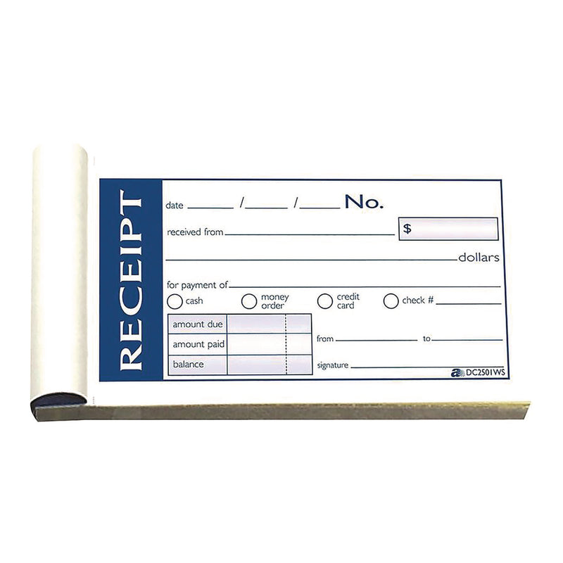 Adams Business Forms Write 'n Stick Receipt Book, Two-Part Carbonless, 4.88 x 2.75, 50 Forms Total (ABFDC2501WS) Each