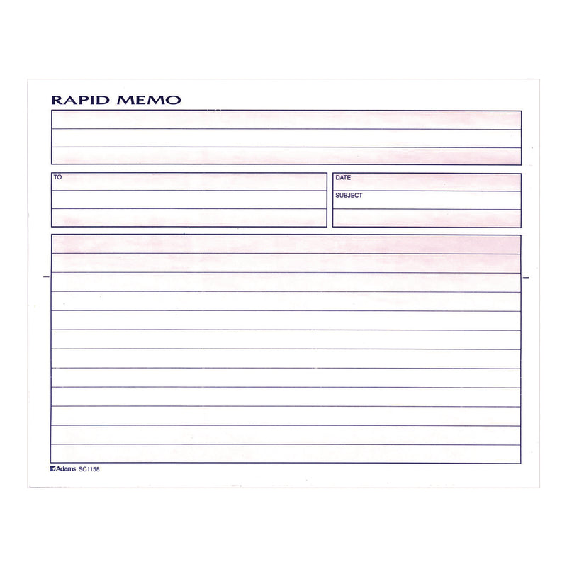 Adams® Rapid Memo Pad, Two-Part Carbonless, 8.5 x 7.75, 50 Forms Total (ABFSC1158) Each
