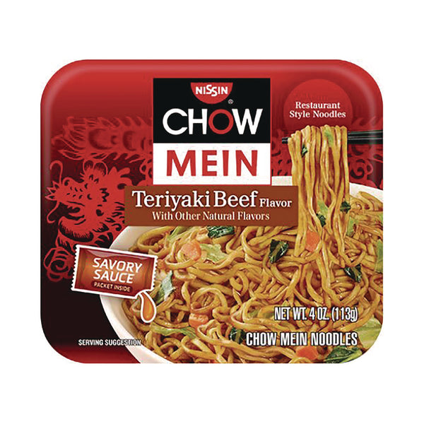 Nissin® Teriyaki Beef Chow Mein Noodles, 4 oz Bowl, 8/Carton (NSFNIS08723) Each