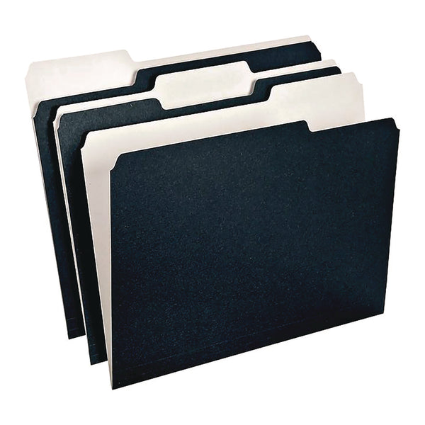 Earthwise Pendaflex File Folders, 1/3-Cut Tabs: Assorted, Letter Size, Black/White, 50/Box (PFX16101) Pack of 50