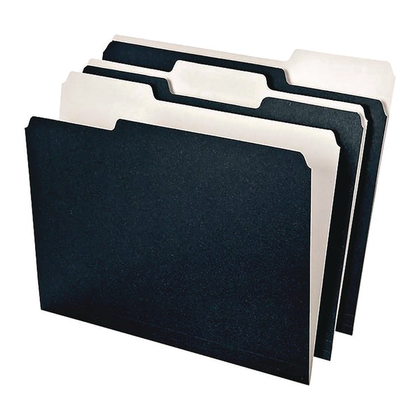 Earthwise Pendaflex File Folders, 1/3-Cut Tabs: Assorted, Letter Size, Black/White, 50/Box (PFX16101) Pack of 50