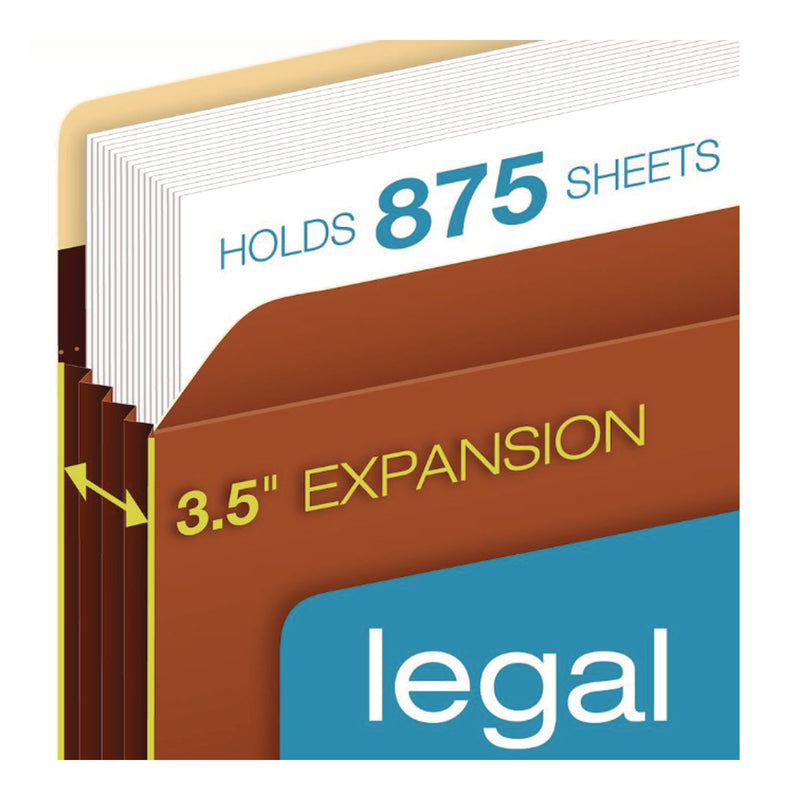 Pendaflex Tyvek Heavy-Duty Reinforced File Pockets, 3.5" Expansion, Letter Size, Redrope, 10/Box (PFXC1524EHD10) Box of 10