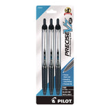 Pilot® Precise V7RT Rollerball Pen, Retractable, Fine 0.7 mm, Black Ink, Black Barrel, 3/Pack (PIL26058) Pack of 3
