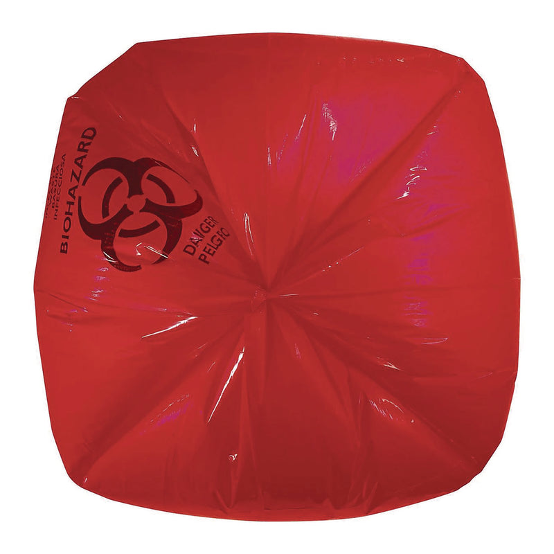 Heritage Healthcare Biohazard Printed Low-Density Can Liners, Infectious Waste, 44 gal, 3.2 mil, 37" x 50", Red, Flat Pack, 75/Carton (HERA7450ZR) Case of 75