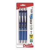 Pentel® EnerGel RTX Deluxe Gel Pen, Retractable, Fine 0.5 mm, Blue Ink, Blue/Silver Barrel, 3/Pack (PENBLN75BP3C) Pack of 3