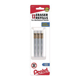 Pentel® Eraser Refills for Sharp Kerry/EnerGize-X/Wow Pencil/Gizmo/Cushi/Hot Shots/Technica-X, White, 4/Tube, 3 Tubes/Pack (PENZ21BP3K6) Pack of 12