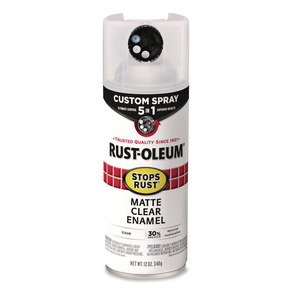 Rust-Oleum® Stops Rust 5-in-1 Spray Paint, Matte Clear, 12 oz Aerosol Can, 6/Carton (RST376868CT) Case of 6