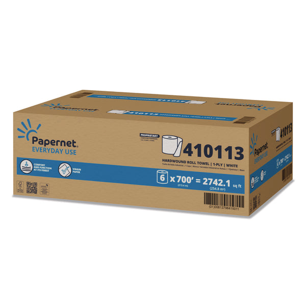Papernet® HyTech Seas Hardwound Roll Towels, 1-Ply, 7.9" x 700 ft, White, 6/Carton (SOD410113) Case of 6