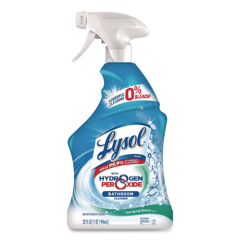 LYSOL® Brand Bathroom Cleaner with Hydrogen Peroxide, Cool Spring Breeze, 32 oz Trigger Spray Bottle (RAC99828EA) Each