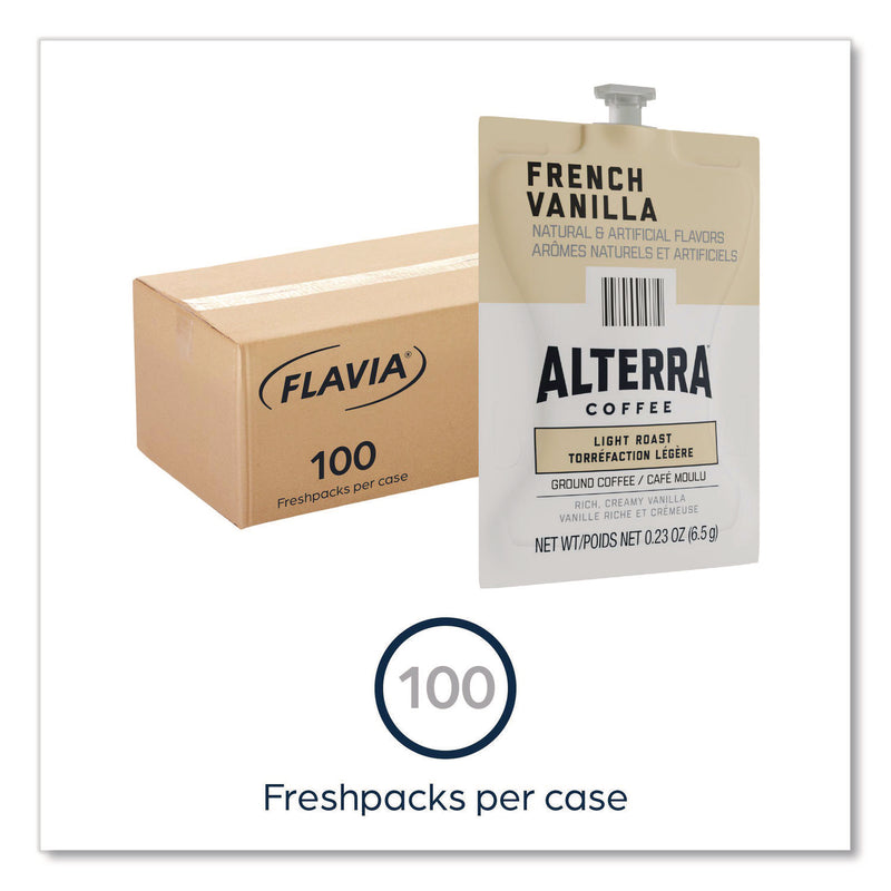 Flavia Alterra French Vanilla Coffee Freshpack, French Vanilla, 0.23 oz Pouch, 100/Carton (LAV48009) Case of 100