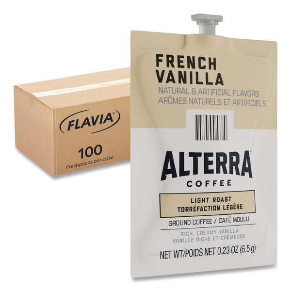 Flavia Alterra French Vanilla Coffee Freshpack, French Vanilla, 0.23 oz Pouch, 100/Carton (LAV48009) Case of 100