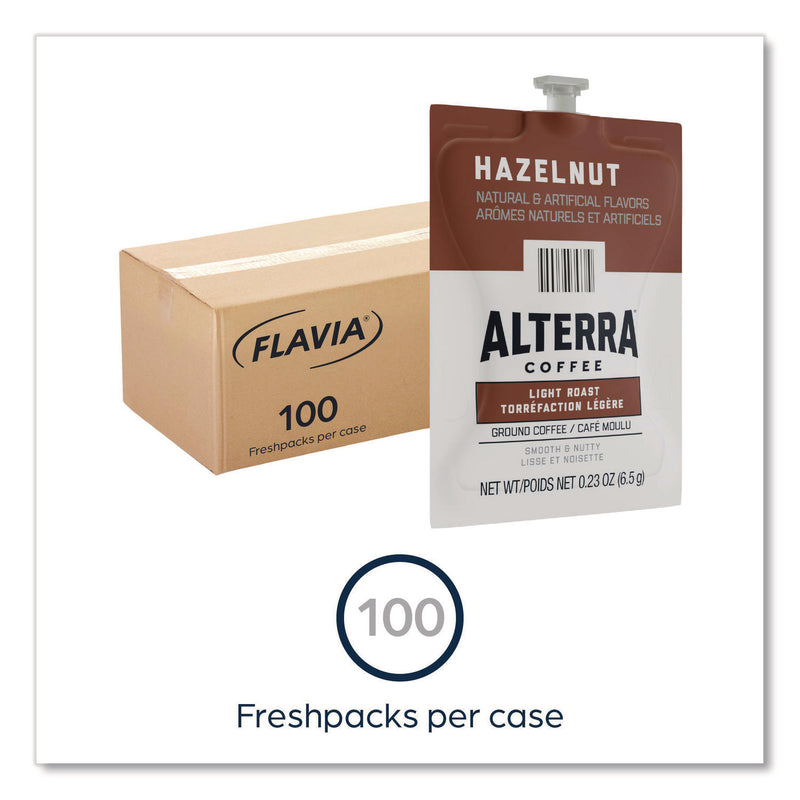Flavia Alterra Hazelnut Coffee Freshpack, Hazelnut, 0.23 oz Pouch, 100/Carton (LAV48011) Case of 100