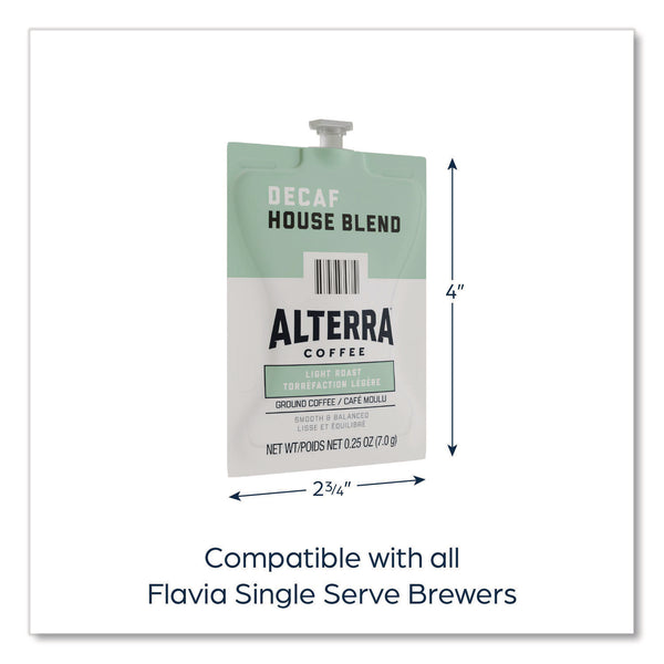 Flavia Alterra Decaf House Blend Coffee Freshpack, 0.25 oz Pouch, 100/Carton (LAV48013) Case of 100