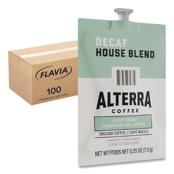 Flavia Alterra Decaf House Blend Coffee Freshpack, 0.25 oz Pouch, 100/Carton (LAV48013) Case of 100