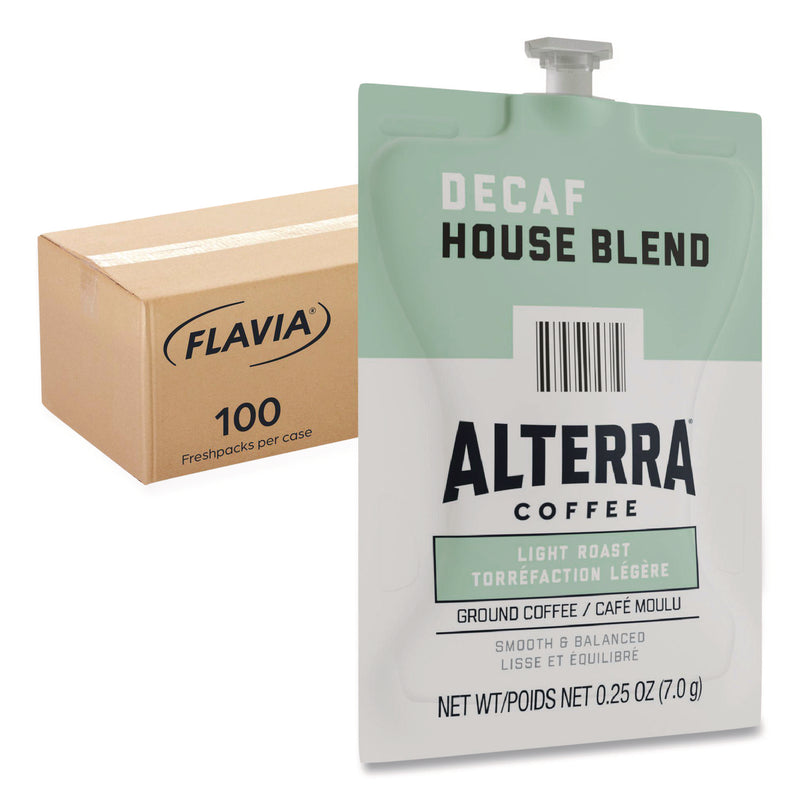 Flavia Alterra Decaf House Blend Coffee Freshpack, 0.25 oz Pouch, 100/Carton (LAV48013) Case of 100