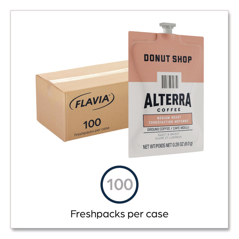 Flavia Alterra Donut Shop Coffee Freshpack, Donut Shop, 0.28 oz Pouch, 100/Carton (LAV48019) Case of 100
