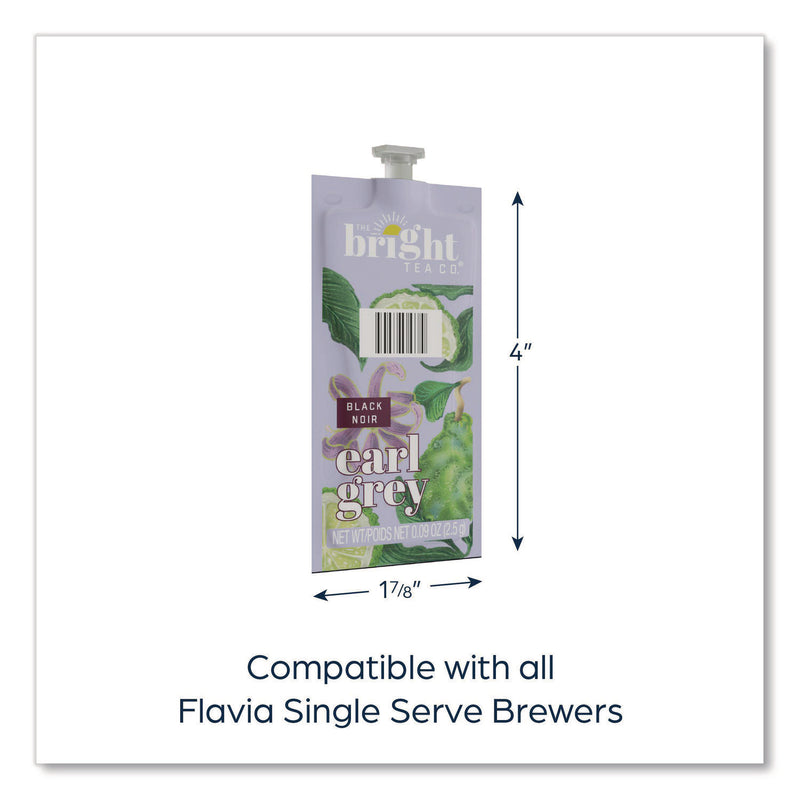 Flavia The Bright Tea Co. Earl Grey Black Tea Freshpack, Earl Gray, 0.09 oz Pouch, 100/Carton (LAV48026) Case of 100