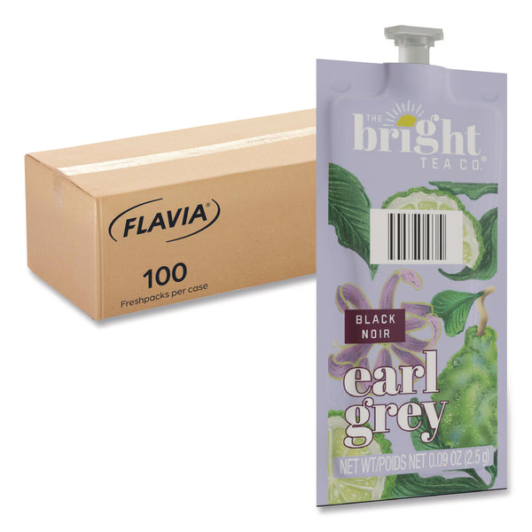 Flavia The Bright Tea Co. Earl Grey Black Tea Freshpack, Earl Gray, 0.09 oz Pouch, 100/Carton (LAV48026) Case of 100