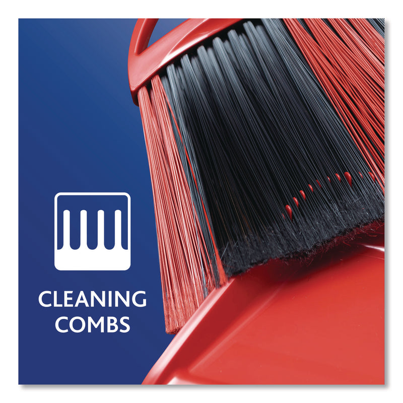 One Sweep Broom with Dustpan, 53.88" Handle, Red/Black/Gray (FHD175073EA) Each