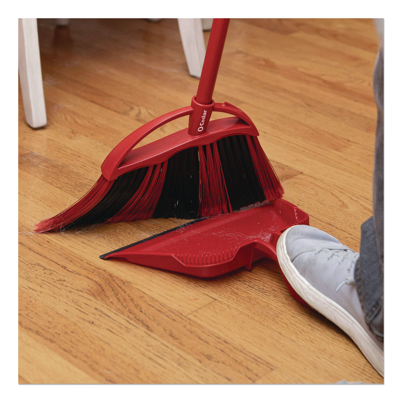 One Sweep Broom with Dustpan, 53.88" Handle, Red/Black/Gray (FHD175073EA) Each