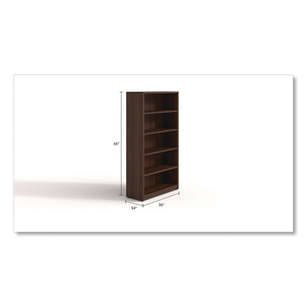 Alera Seville Bookcase, Five-Shelf, 36" x 14" x 65", Mahogany (ALESVBC6536MY) Each