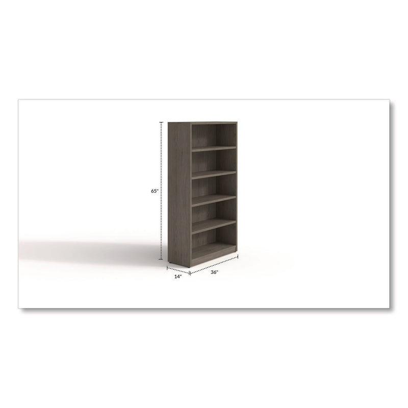 Alera Seville Bookcase, Five-Shelf, 36" x 14" x 65", Walnut (ALESVBC6536WA) Each