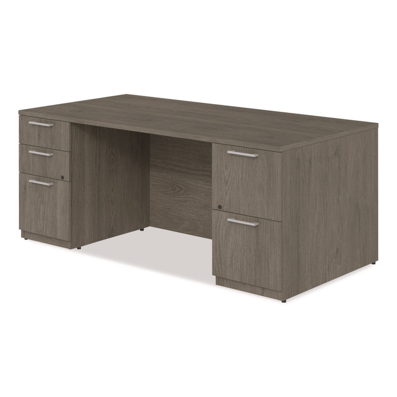 Alera Seville Series Double Pedestal Desk, 72" x 36" x 29", Walnut (ALESVDP7236WA) Each