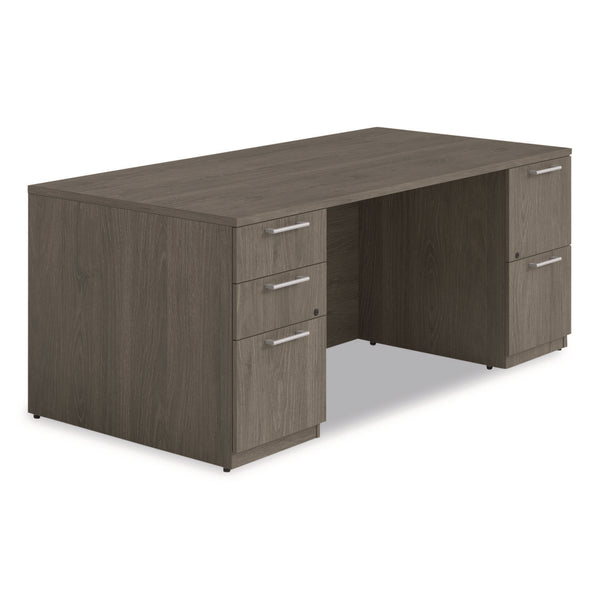 Alera Seville Series Double Pedestal Desk, 72" x 36" x 29", Walnut (ALESVDP7236WA) Each