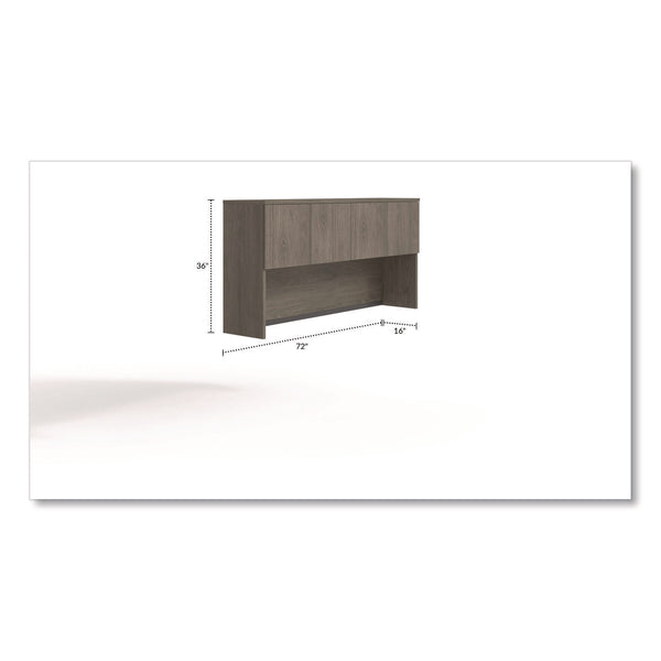 Alera Seville Hutch with Doors, 4 Compartments, 72" x 16" x 36", Walnut (ALESVH7236WA) Each