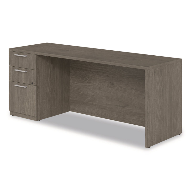 Alera Seville Series Credenza with Pedestal, Left Pedestal, 72w x 24d x 29h, Walnut (ALESVLSPC7224WA) Each