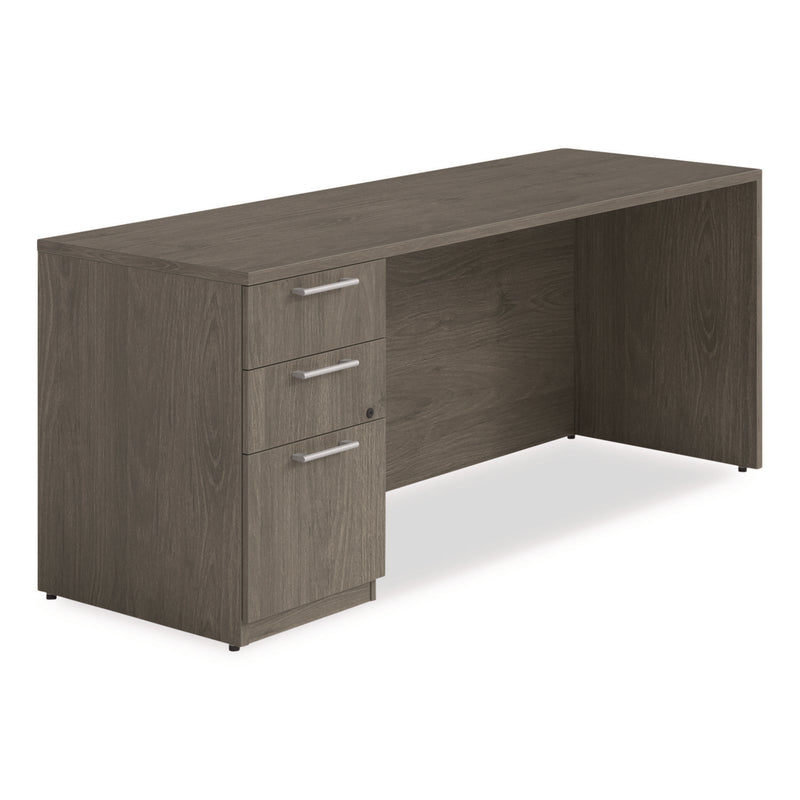 Alera Seville Series Credenza with Pedestal, Left Pedestal, 72w x 24d x 29h, Walnut (ALESVLSPC7224WA) Each