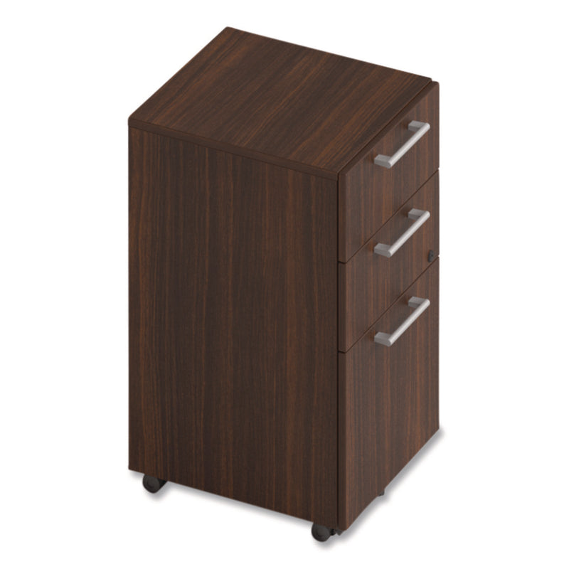 Alera Seville Series Mobile Pedestal, Left/Right, 3-Drawer: Box/Box/File, Legal, Mahogany, 15" x 18" x 27" (ALESVMPBBFMY) Each