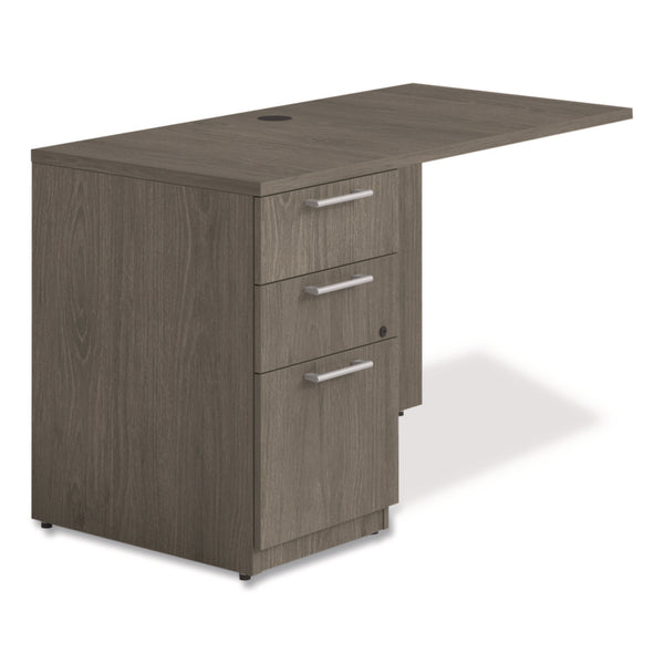 Alera® Seville Desk Return with Pedestal, Left, 48" x 24" x 29", Walnut (ALESVRLP4824WA) Each