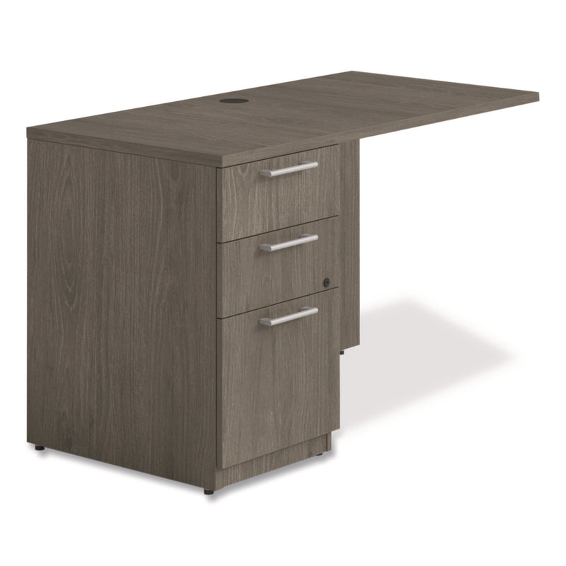 Seville Desk Return with Pedestal, Left, 48" x 24" x 29", Walnut (ALESVRLP4824WA) Each