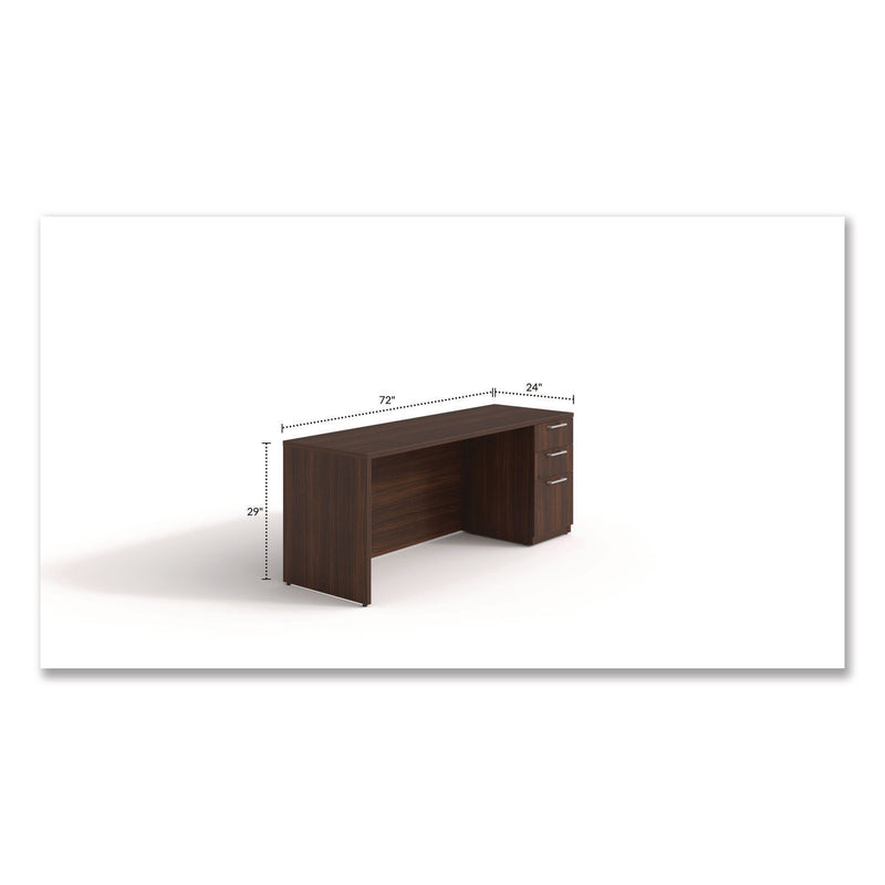 Alera Seville Series Credenza with Pedestal, Right Pedestal, 72w x 24d x 29h, Mahogany (ALESVRSPC7224MY) Each