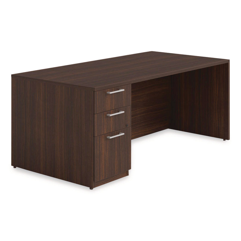 Alera Seville Series Single Pedestal Desk, Left Pedestal, 72" x 36" x 29", Mahogany (ALESVSPL7236MY) Each