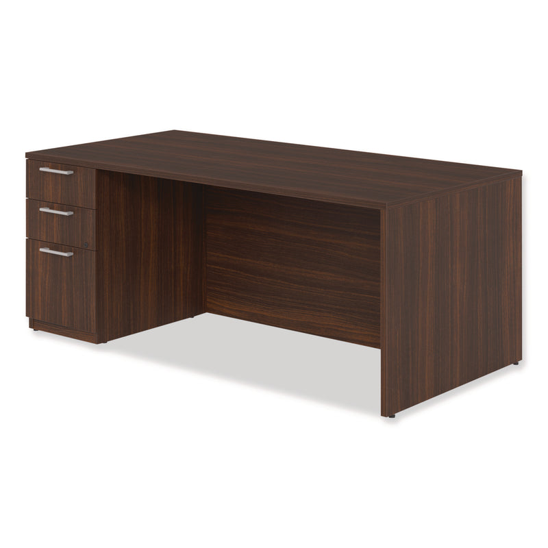 Alera Seville Series Single Pedestal Desk, Left Pedestal, 72" x 36" x 29", Mahogany (ALESVSPL7236MY) Each