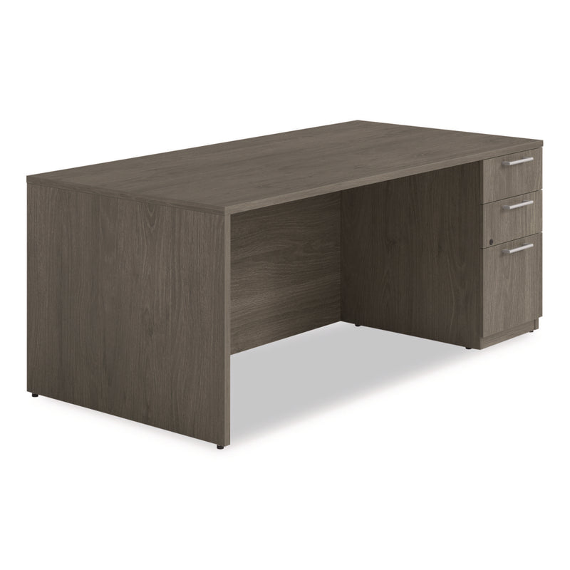 Alera Seville Series Single Pedestal Desk, Right Pedestal, 72" x 36" x 29", Walnut (ALESVSPR7236WA) Each