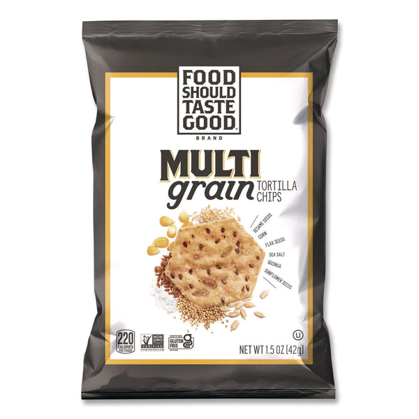 Food Should Taste Good™ Tortilla Chips, Multigrain with Sea Salt, 1.5 oz, 24/Carton (AVT77613) Case of 24