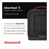 Honeywell UberHeat 5 Ceramic Heater, 4.5 x 4.5 x 8.86, Black (HWLHCE210B) Each