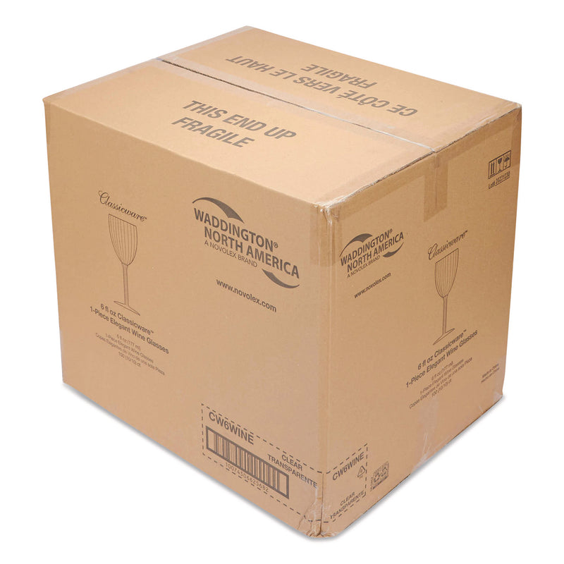 WNA Classicware One-Piece Stemware, 6 oz, Clear, 100/Carton (WNACW6WINE) Case of 100