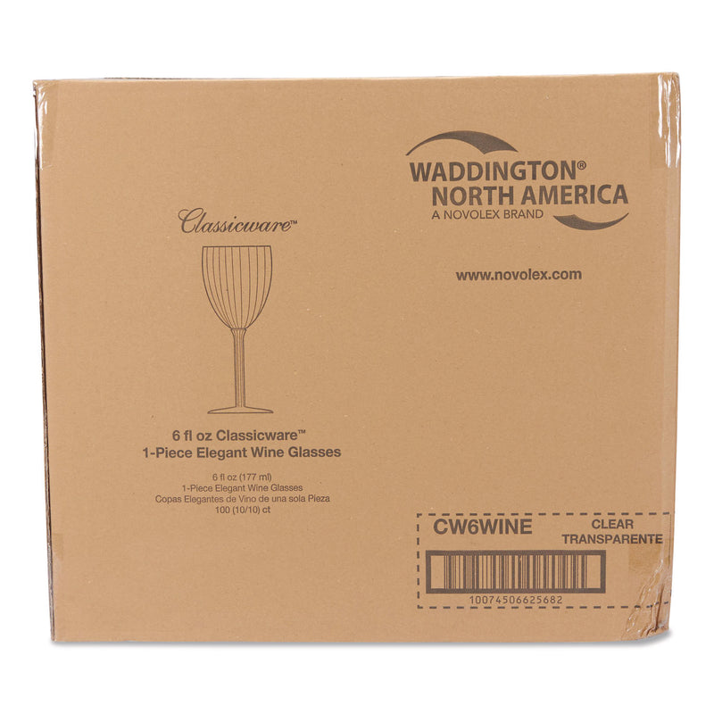 WNA Classicware One-Piece Stemware, 6 oz, Clear, 100/Carton (WNACW6WINE) Case of 100