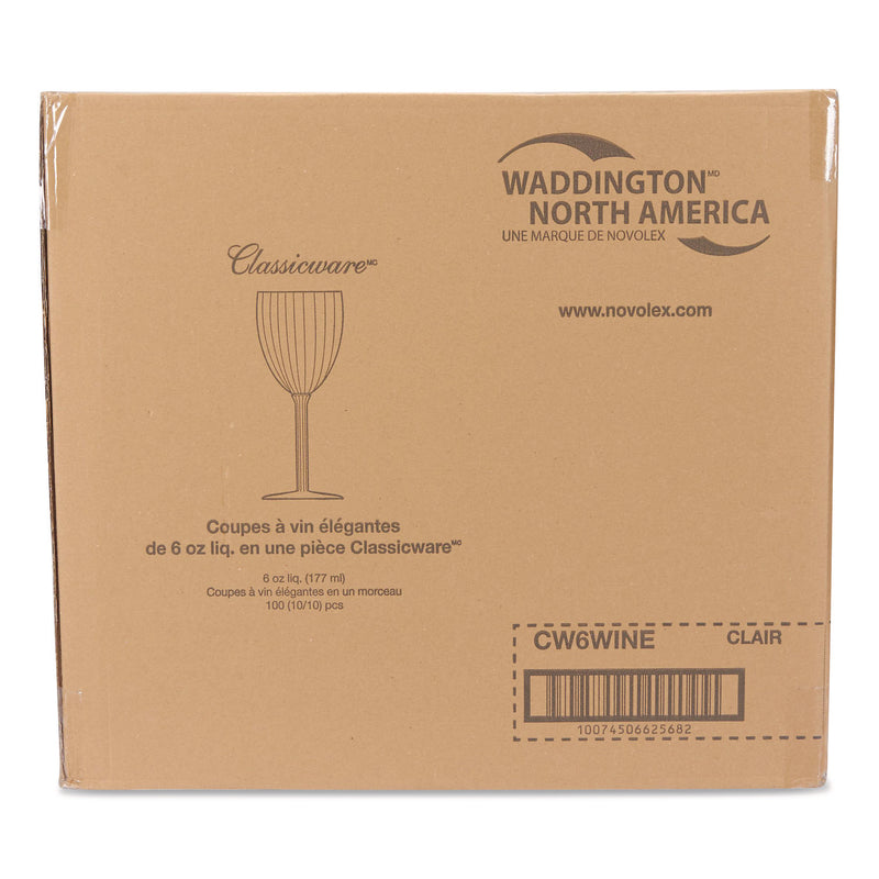 WNA Classicware One-Piece Stemware, 6 oz, Clear, 100/Carton (WNACW6WINE) Case of 100