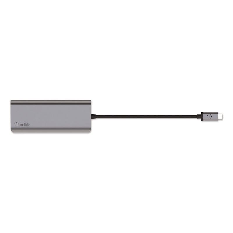 Belkin® Connect 6-in-1 USB-C Multiport Adapter Hub, 6-Port, Gray (BLKAVC008BTSGY) Each