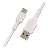 Belkin® BOOST CHARGE USB-C to USB-A Cable, 3.3 ft, White, 2/Pack (BLKCAB001BT1MWH) Each