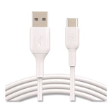Belkin® BOOST CHARGE USB-C to USB-A Cable, 3.3 ft, White, 2/Pack (BLKCAB001BT1MWH) Each
