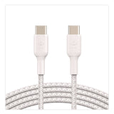 Belkin® BOOST CHARGE Braided USB-C to USB-C Cable, 3.3 ft, White (BLKCAB004BT1MWH) Each